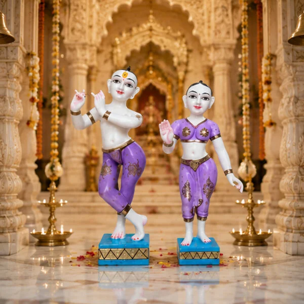 purple radha krishna