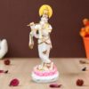 Lotus Lord Krishna idol showpiece for home decor (Marble) - 15 inch