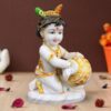 Bal Krishna Makhan Chor idol showpiece for home decor (Marble) – 15 inch