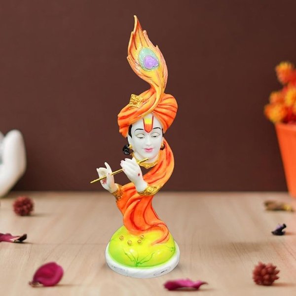 Lord Krishna idol showpiece for home decor (Marble) - 20 inch