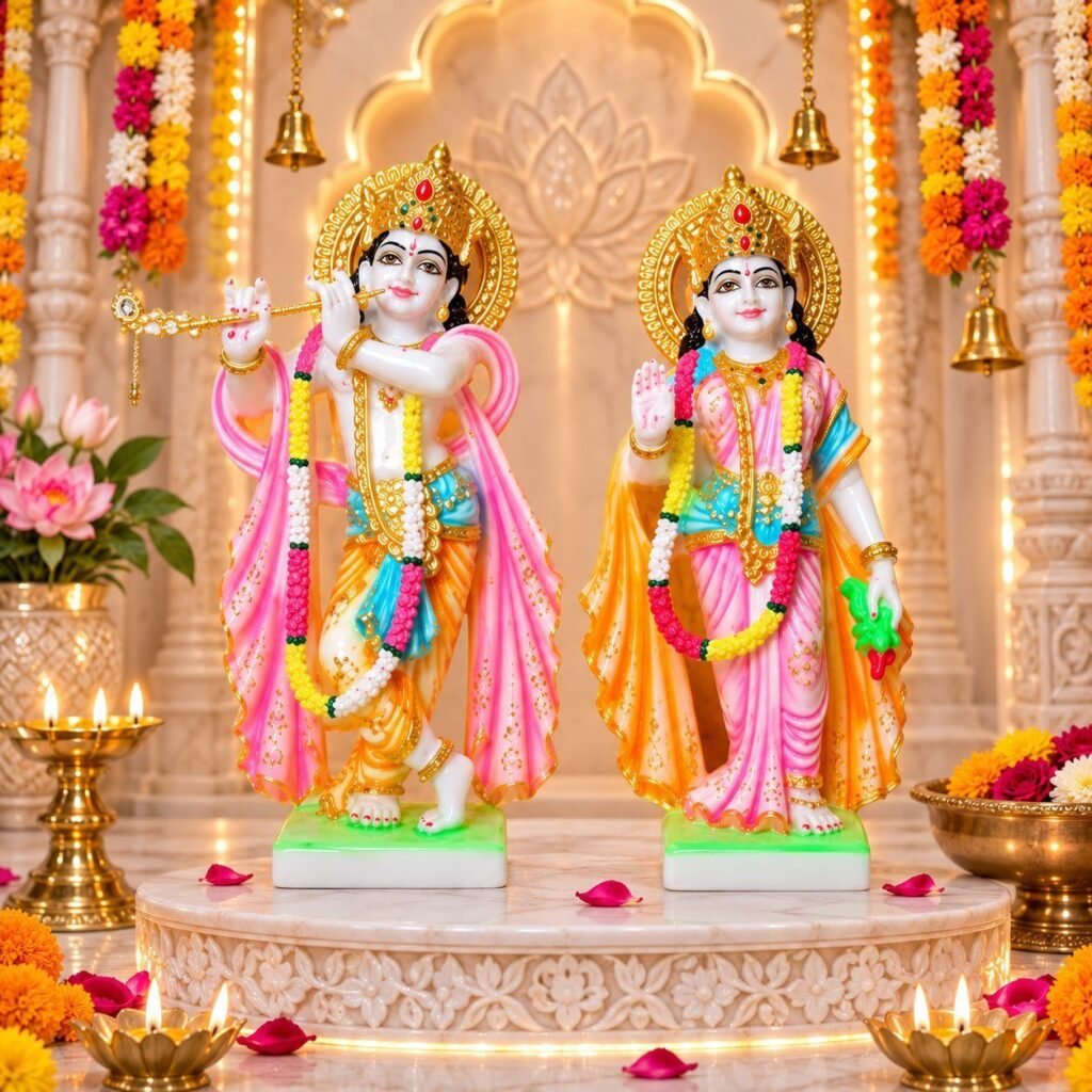 Laddu Gopal Krishna Idol Showpiece for Home Decor (Blue) Marble - 6 Inch | Kanhaji