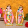Jugal Jodi Radha & Krishna Idol Showpiece for Home Decor (Multicolor) Marble - 8 Inch