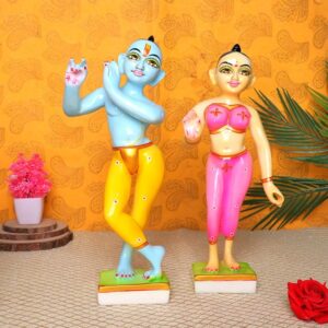 Jugal Jodi Radha & Krishna Idol Showpiece for Home Decor (Multicolor) Marble - 15 Inch