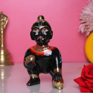Laddu Gopal Krishna Idol (Black) Marble - 6 Inch