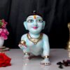 Laddu Gopal Krishna Idol (Blue) Marble - 8 Inch