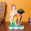 Lord Krishna with Cow & Tree Idol | Polyresin Decorative Showpiece | 11 cm (L) x 7 cm (D) x 18 cm (H)
