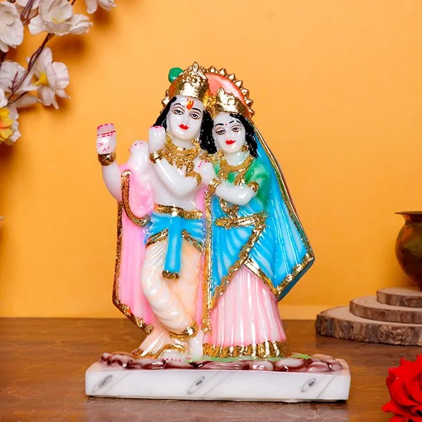 Gold radha krishna idol