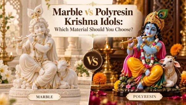 marble vs polyresin krishna idol