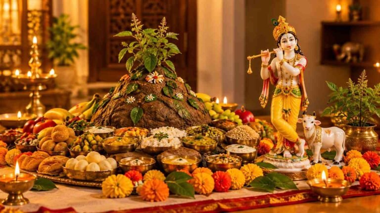 govardhan puja krishna idol